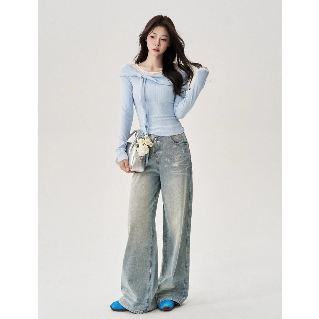 Lace One Neck Knit Shirt