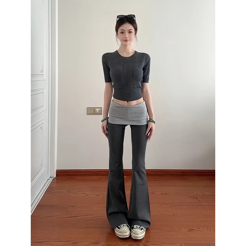 Colorblocked Wide Leg Pants