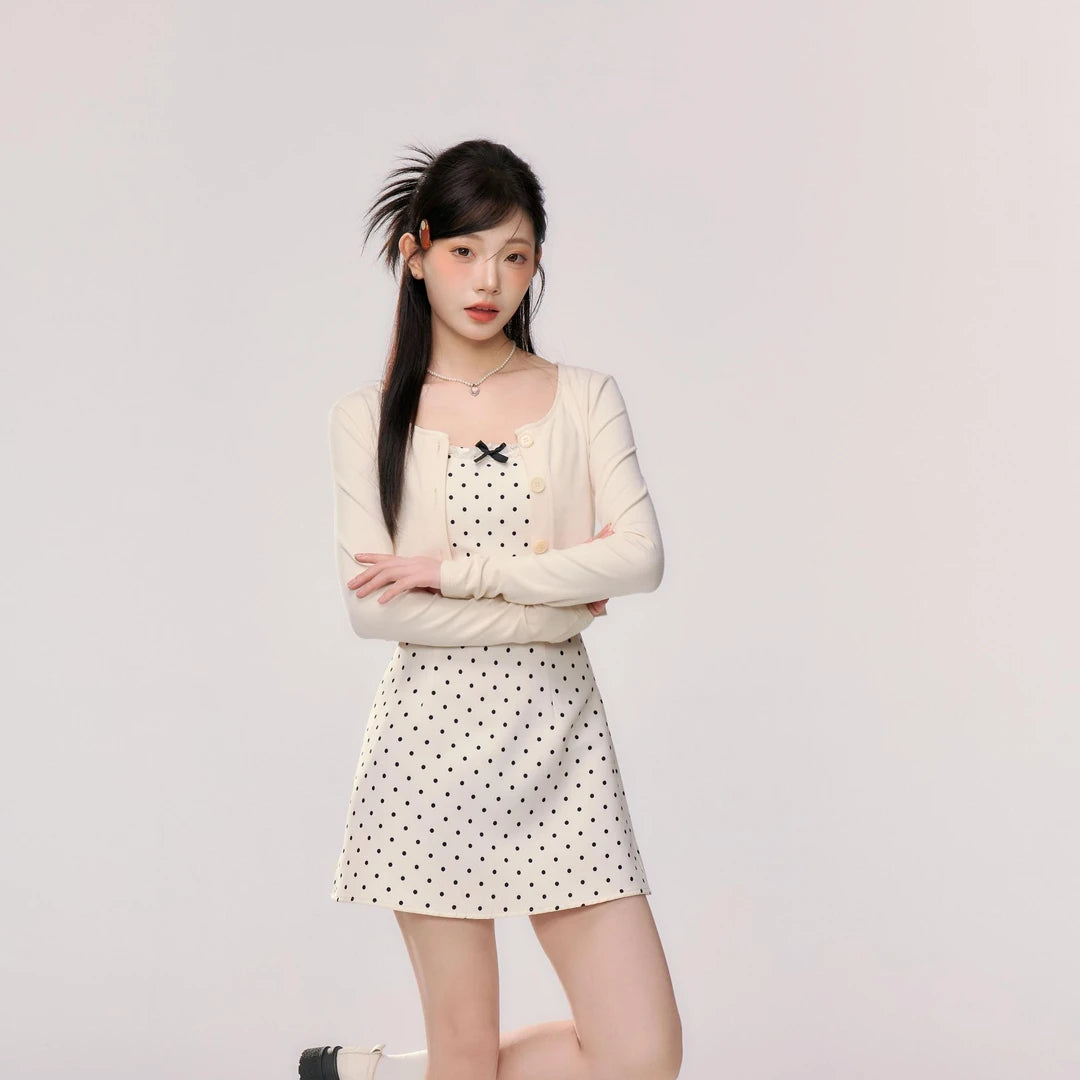 Polka Dot Slim Waist Dress