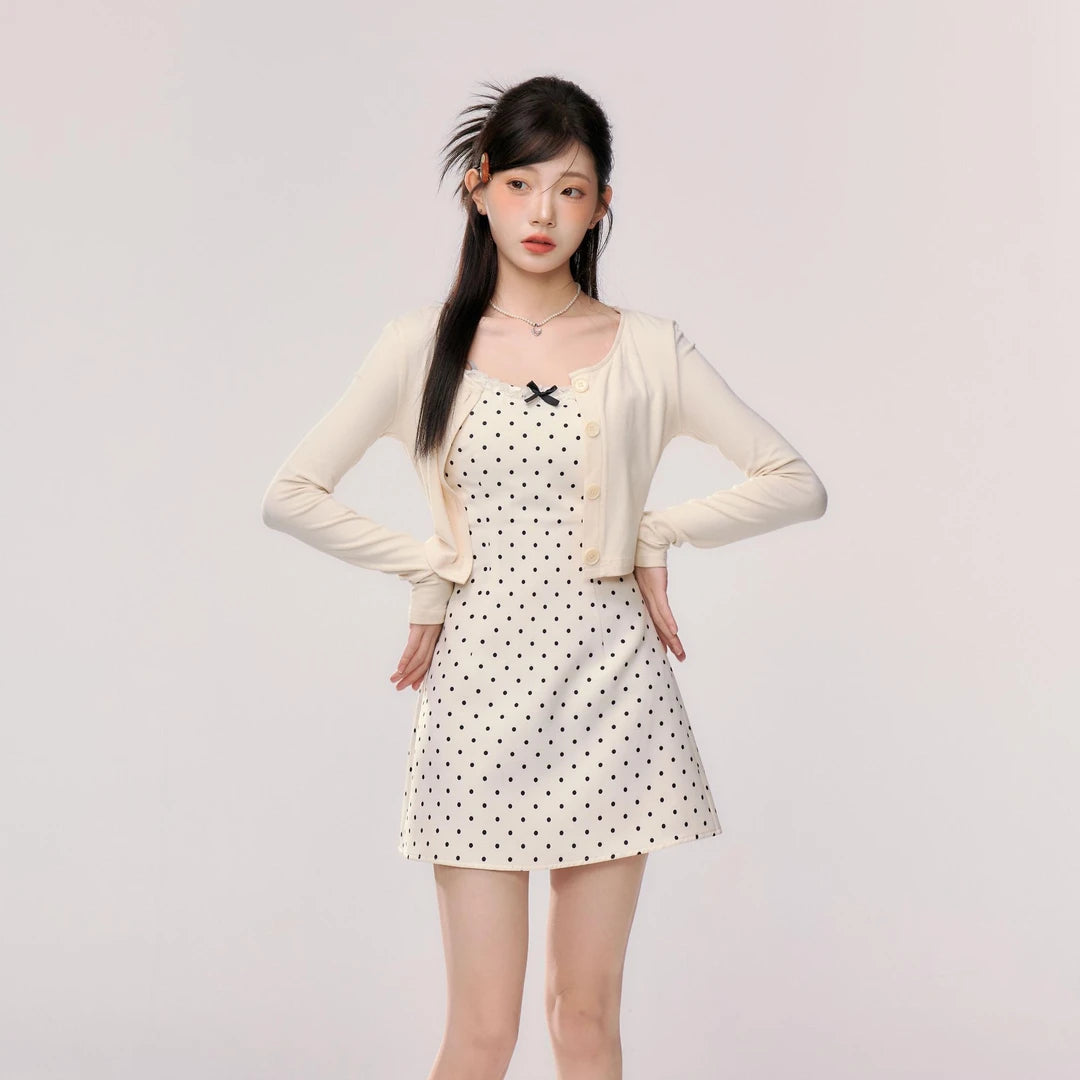 Polka Dot Slim Waist Dress