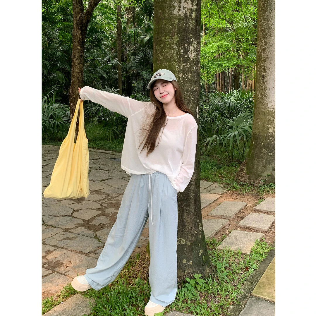 Elastic Waist Pleated Casual Pants