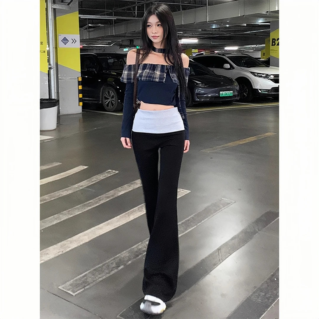 Colorblocked Wide Leg Pants