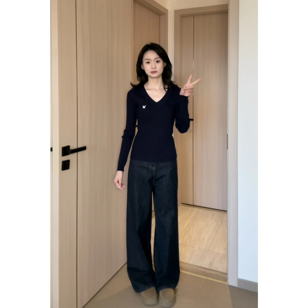 High Waist Wide Leg Skinny Jeans