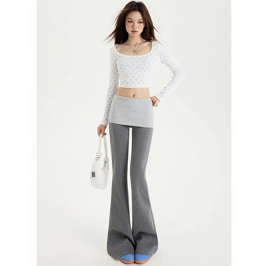 Colorblocked Wide Leg Pants