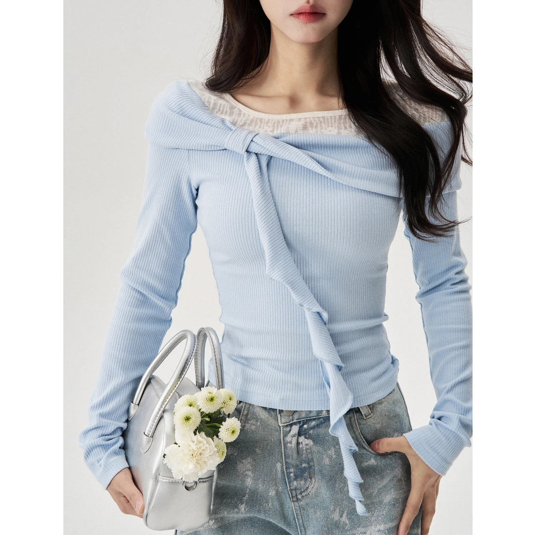Lace One Neck Knit Shirt