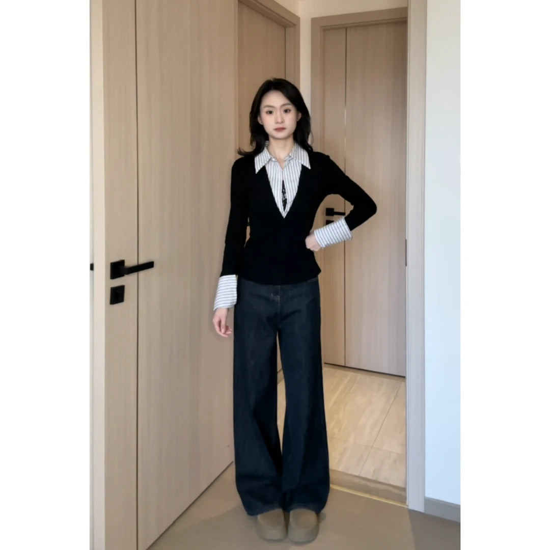 High Waist Wide Leg Skinny Jeans