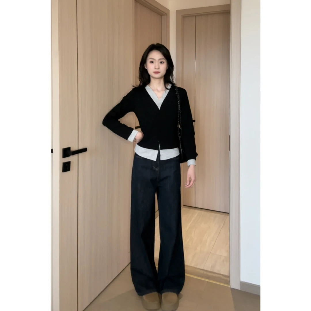 High Waist Wide Leg Skinny Jeans