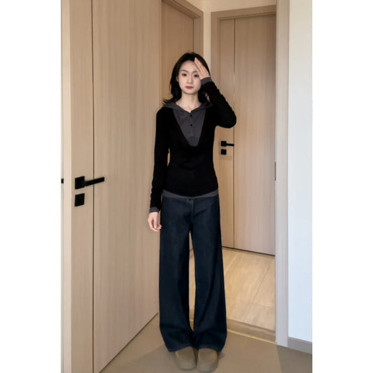 High Waist Wide Leg Skinny Jeans