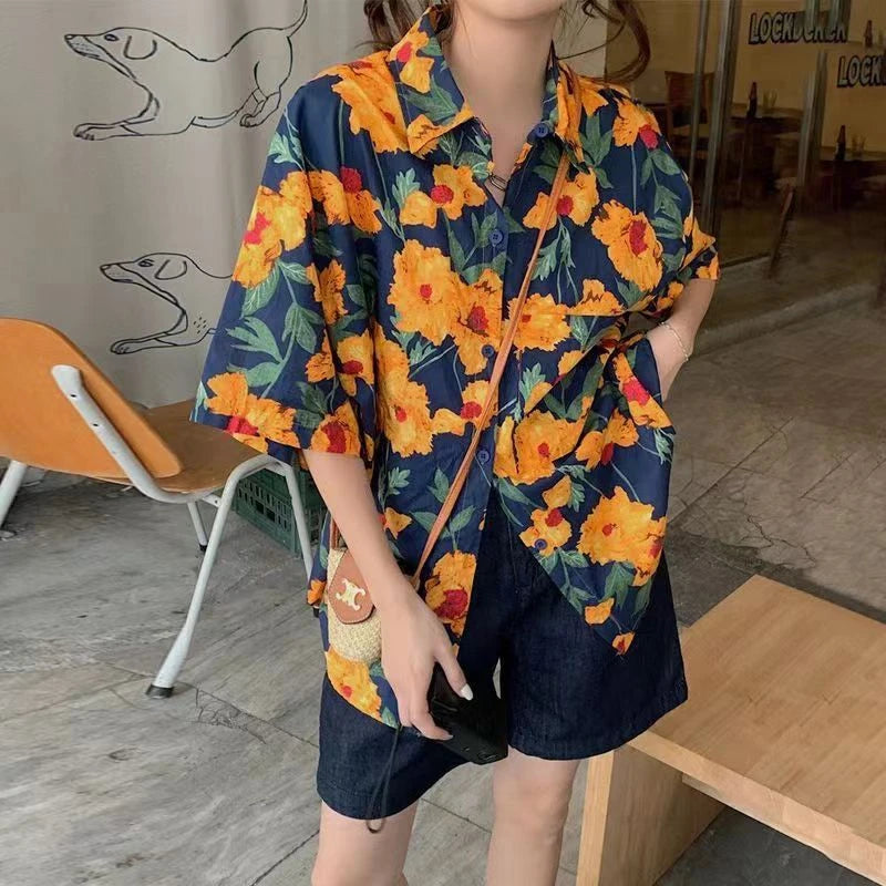 Hawaiian Retro Flower Shirt