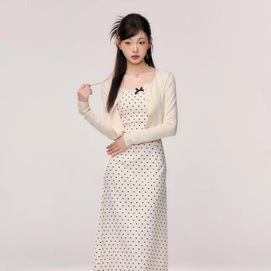 Polka Dot Slim Waist Dress